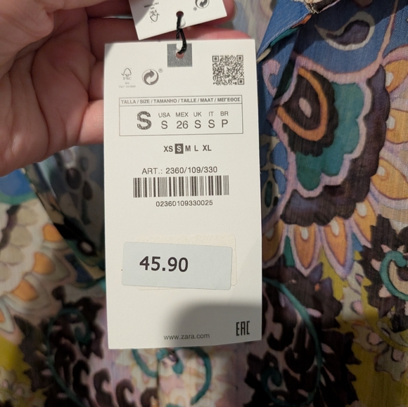 NWT Zara printed shirt Small - Picture 5 of 7